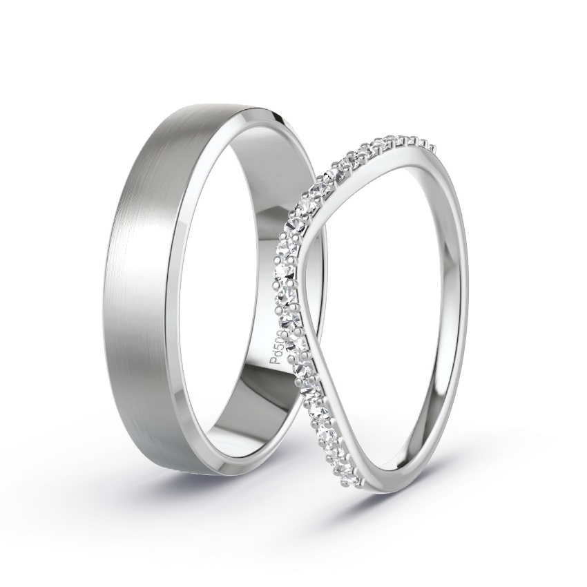 Obrączki ślubne Pallad - 0.23 ct Diamentem - Model N°1053 Obrączki ślubne Pallad - 0.23 ct Diamentem - Model N°1053