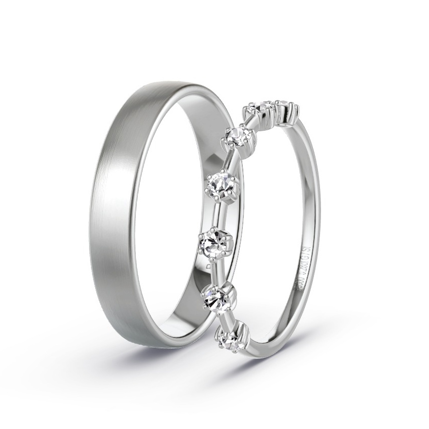 Obrączki ślubne Pallad - 0.28 ct Diamentem - Model N°1054 Obrączki ślubne Pallad - 0.28 ct Diamentem - Model N°1054