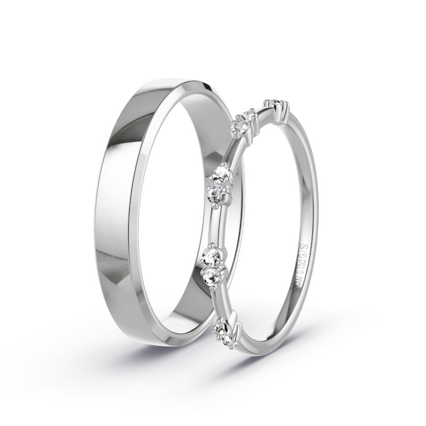 Obrączki ślubne Pallad - 0.15 ct Diamentem - Model N°1055 Obrączki ślubne Pallad - 0.15 ct Diamentem - Model N°1055