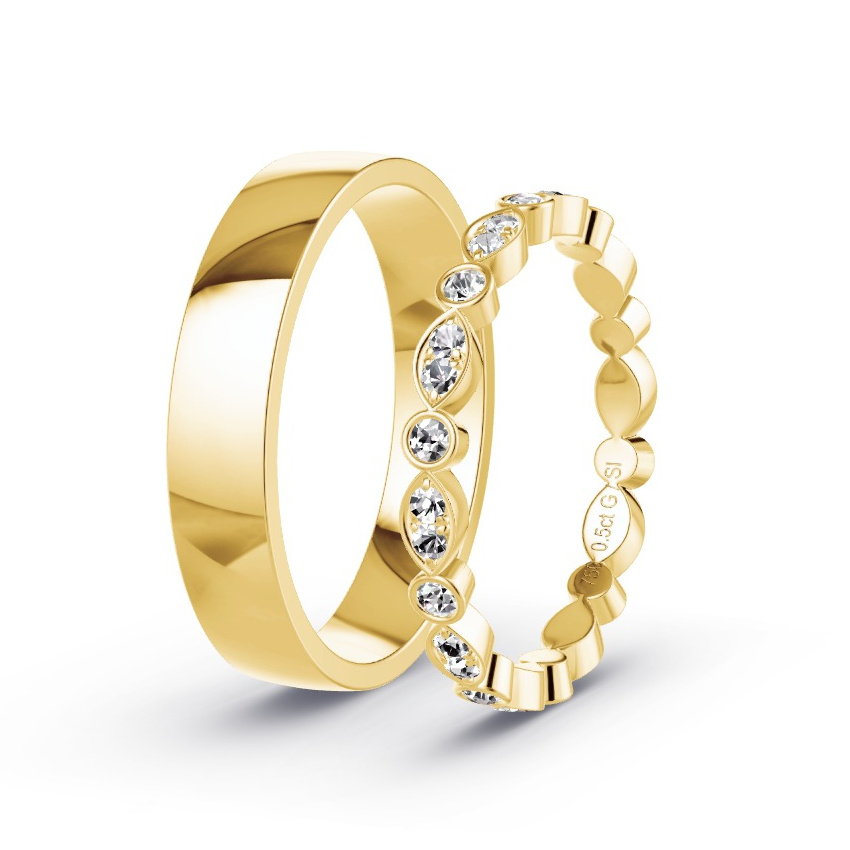 Obrączki ślubne Żółte złoto - 0.50 ct Diamentem - Model N°1056 Obrączki ślubne Żółte złoto - 0.50 ct Diamentem - Model N°1056