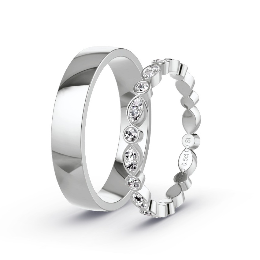Obrączki ślubne Pallad - 0.50 ct Diamentem - Model N°1056 Obrączki ślubne Pallad - 0.50 ct Diamentem - Model N°1056