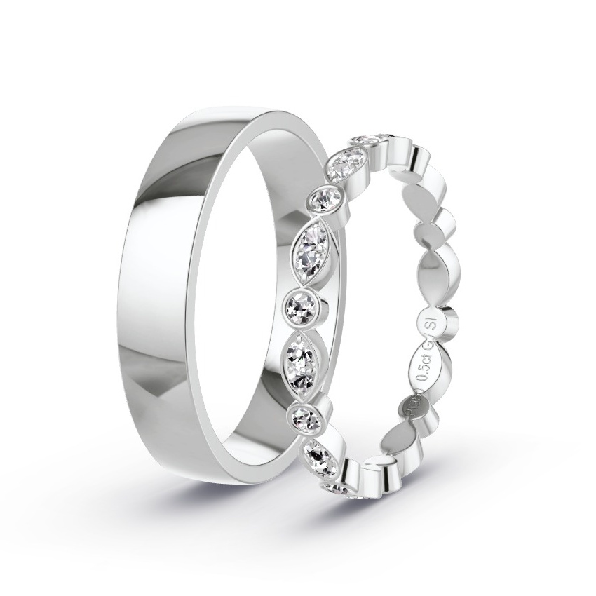 Obrączki ślubne Platyna - 0.50 ct Diamentem - Model N°1056 Obrączki ślubne Platyna - 0.50 ct Diamentem - Model N°1056