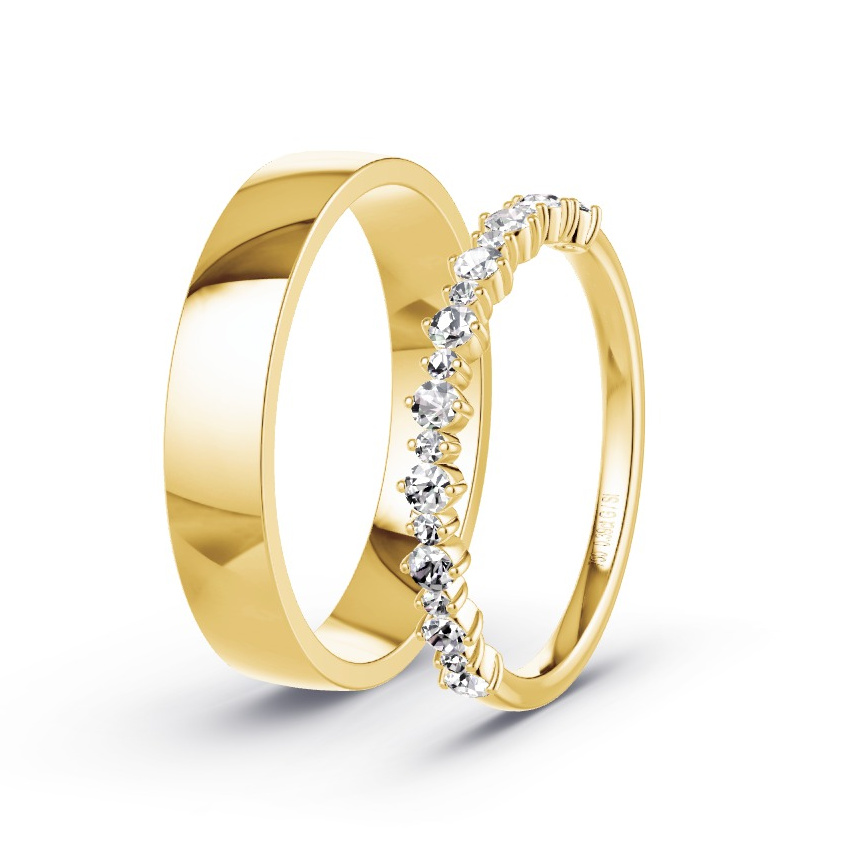 Obrączki ślubne Żółte złoto - 0.39 ct Diamentem - Model N°1057 Obrączki ślubne Żółte złoto - 0.39 ct Diamentem - Model N°1057