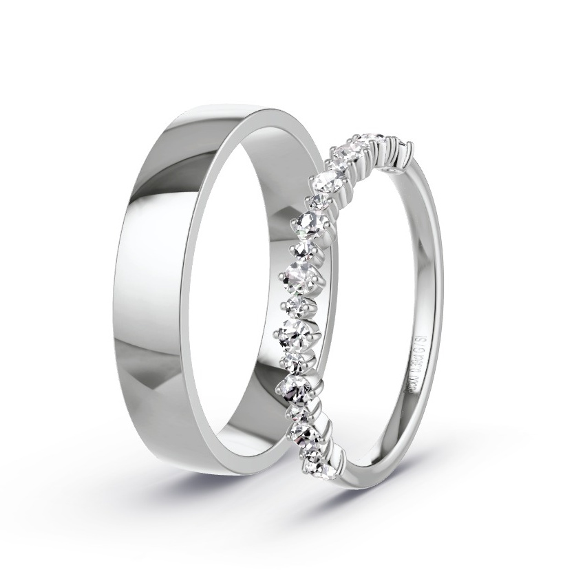 Obrączki ślubne Pallad - 0.39 ct Diamentem - Model N°1057 Obrączki ślubne Pallad - 0.39 ct Diamentem - Model N°1057
