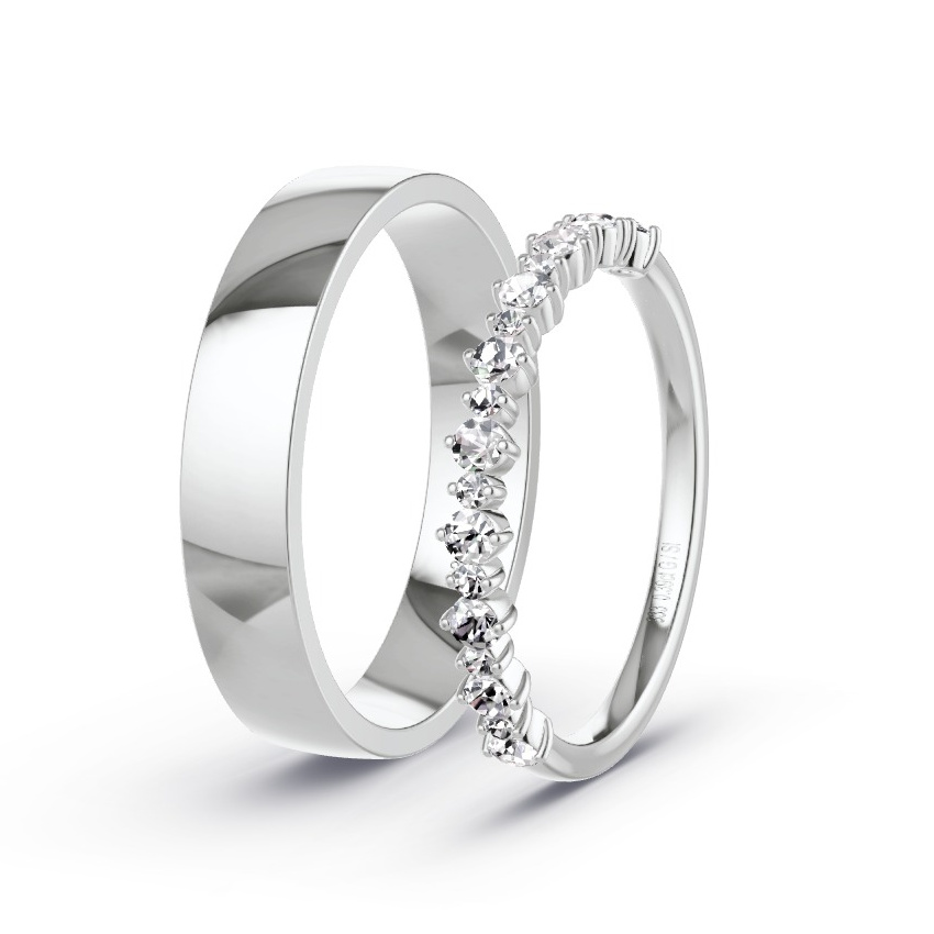 Obrączki ślubne Białe złoto - 0.39 ct Diamentem - Model N°1057 Obrączki ślubne Białe złoto - 0.39 ct Diamentem - Model N°1057