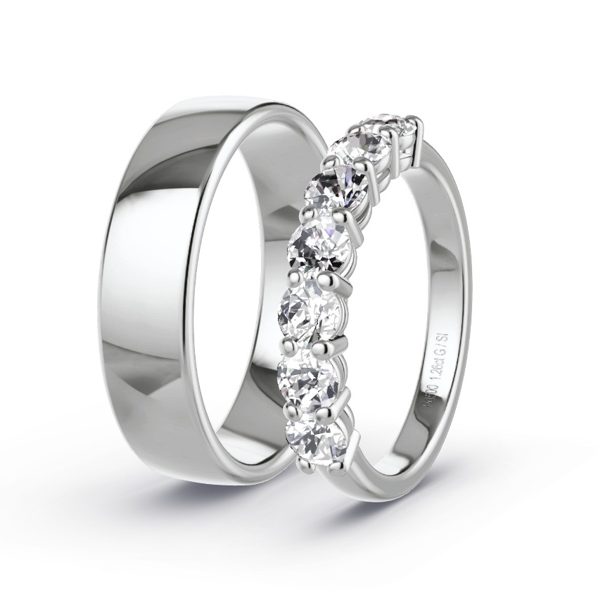 Obrączki ślubne Pallad - 1.26 ct Diamentem - Model N°1060 Obrączki ślubne Pallad - 1.26 ct Diamentem - Model N°1060