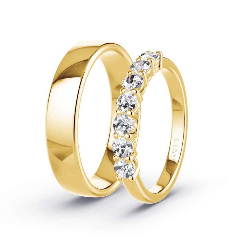 Obrączki ślubne Żółte złoto - 0.70 ct Diamentem - Model N°1061 Obrączki ślubne Żółte złoto - 0.70 ct Diamentem - Model N°1061