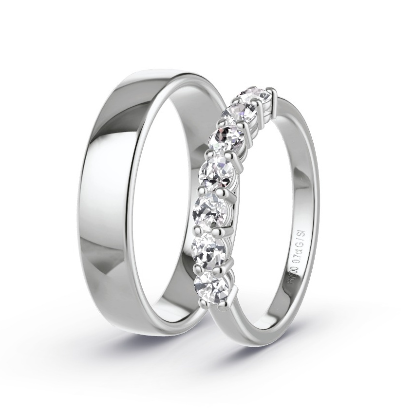 Obrączki ślubne Pallad - 0.70 ct Diamentem - Model N°1061 Obrączki ślubne Pallad - 0.70 ct Diamentem - Model N°1061