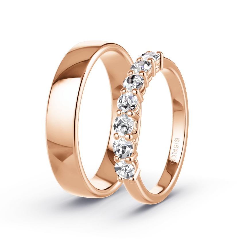 Obrączki ślubne Czerwone złoto - 0.70 ct Diamentem - Model N°1061 Obrączki ślubne Czerwone złoto - 0.70 ct Diamentem - Model N°1061