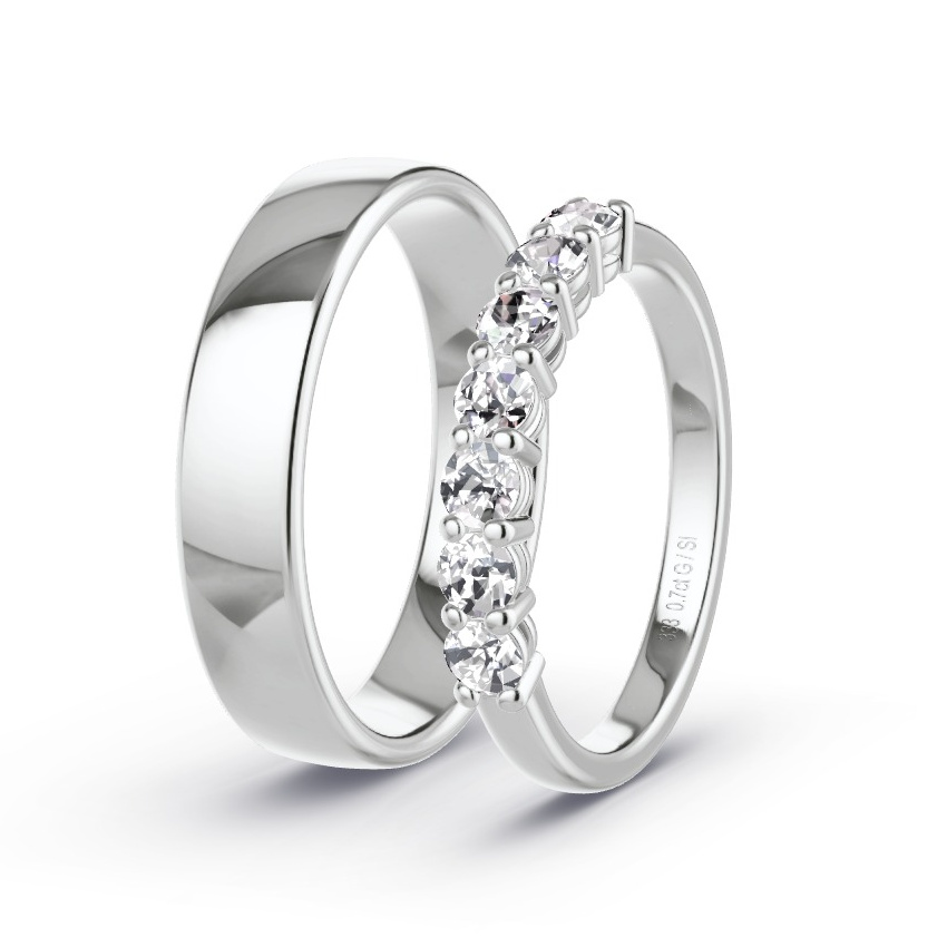 Obrączki ślubne Białe złoto - 0.70 ct Diamentem - Model N°1061 Obrączki ślubne Białe złoto - 0.70 ct Diamentem - Model N°1061