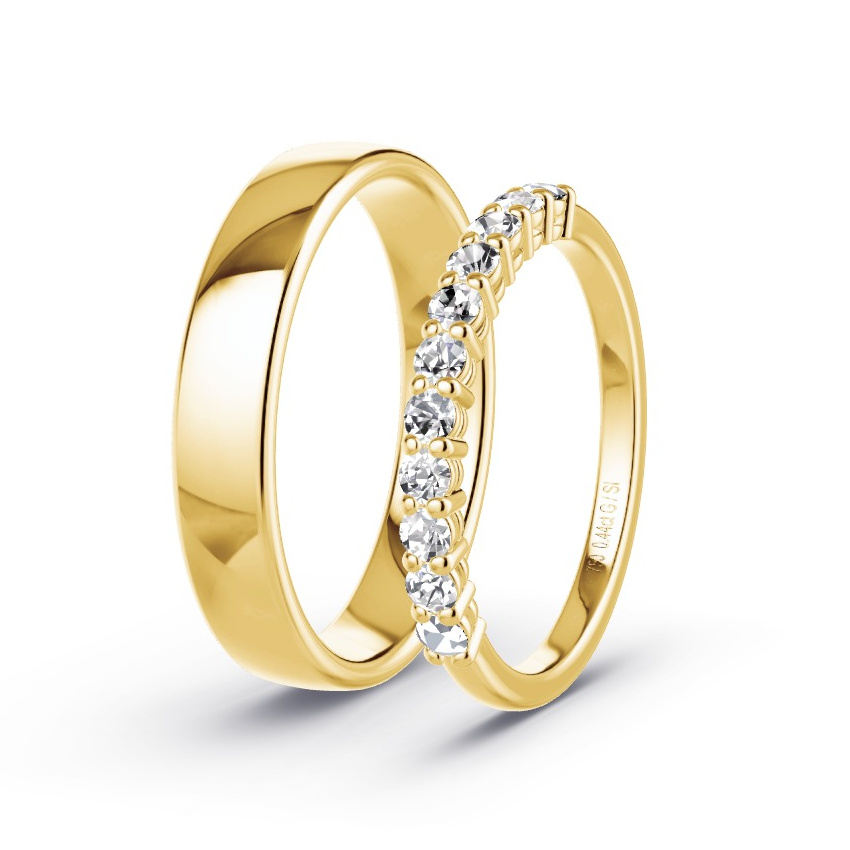 Obrączki ślubne Żółte złoto - 0.44 ct Diamentem - Model N°1062 Obrączki ślubne Żółte złoto - 0.44 ct Diamentem - Model N°1062
