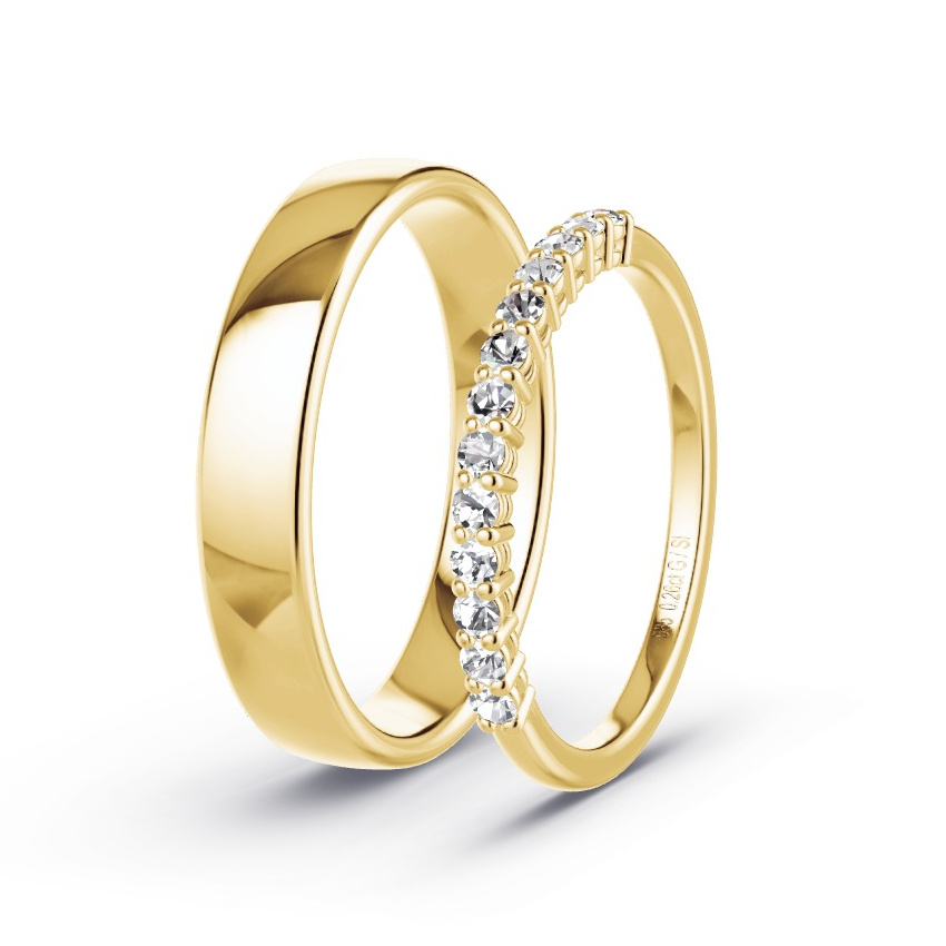 Obrączki ślubne Żółte złoto - 0.26 ct Diamentem - Model N°1063 Obrączki ślubne Żółte złoto - 0.26 ct Diamentem - Model N°1063