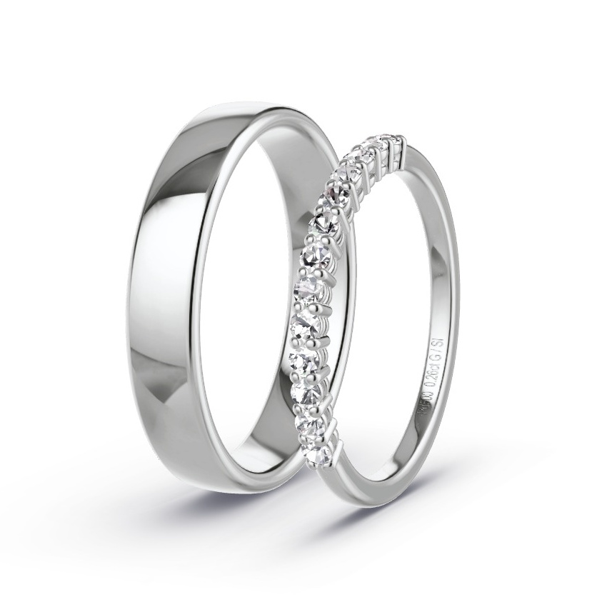 Obrączki ślubne Pallad - 0.26 ct Diamentem - Model N°1063 Obrączki ślubne Pallad - 0.26 ct Diamentem - Model N°1063