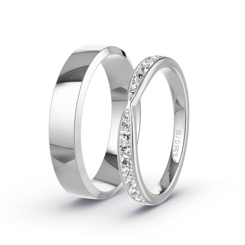 Obrączki ślubne Pallad - 0.29 ct Diamentem - Model N°1064 Obrączki ślubne Pallad - 0.29 ct Diamentem - Model N°1064