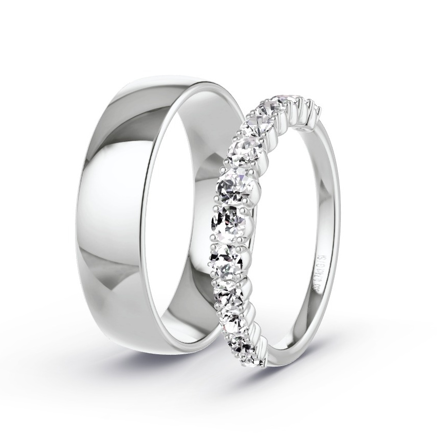 Obrączki ślubne Białe złoto - 0.74 ct Diamentem - Model N°1066 Obrączki ślubne Białe złoto - 0.74 ct Diamentem - Model N°1066