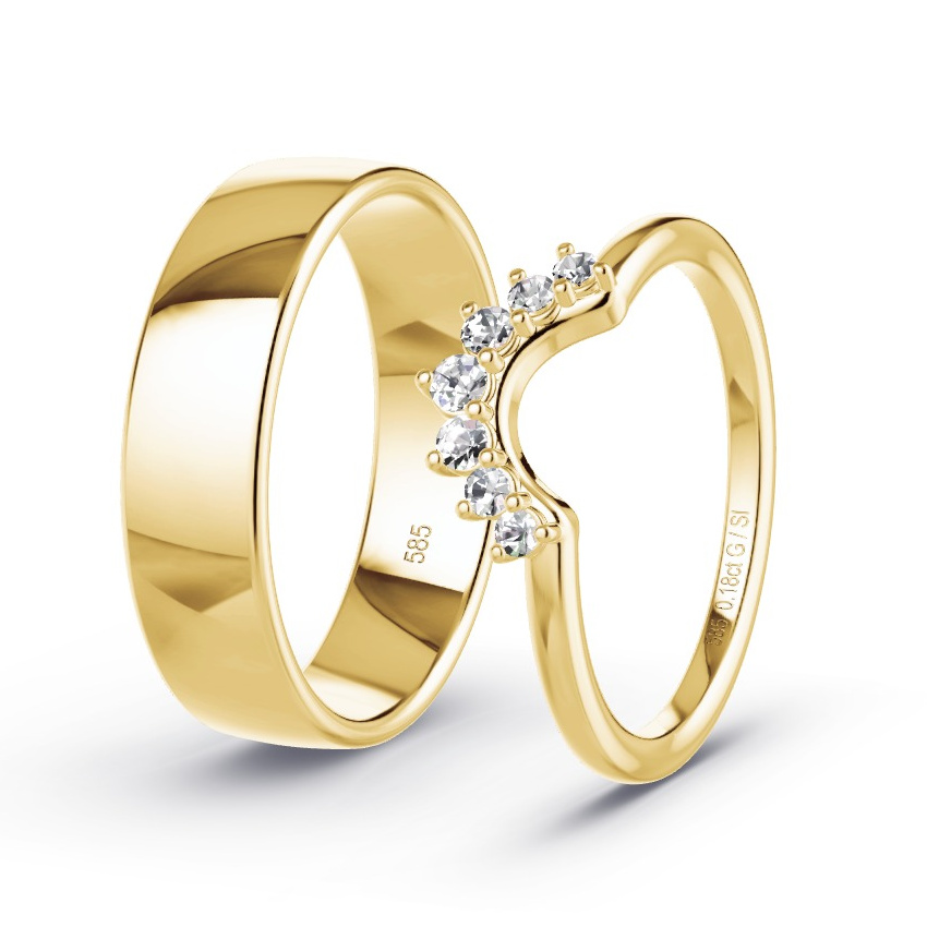 Obrączki ślubne Żółte złoto - 0.18 ct Diamentem - Model N°1067 Obrączki ślubne Żółte złoto - 0.18 ct Diamentem - Model N°1067