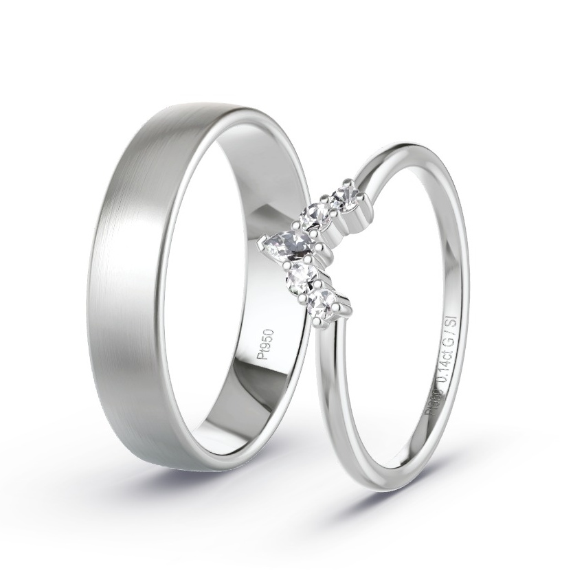 Obrączki ślubne Platyna - 0.14 ct Diamentem - Model N°1068 Obrączki ślubne Platyna - 0.14 ct Diamentem - Model N°1068