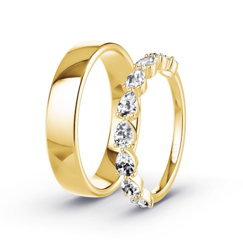 Obrączki ślubne Żółte złoto - 1.08 ct Diamentem - Model N°1070 Obrączki ślubne Żółte złoto - 1.08 ct Diamentem - Model N°1070