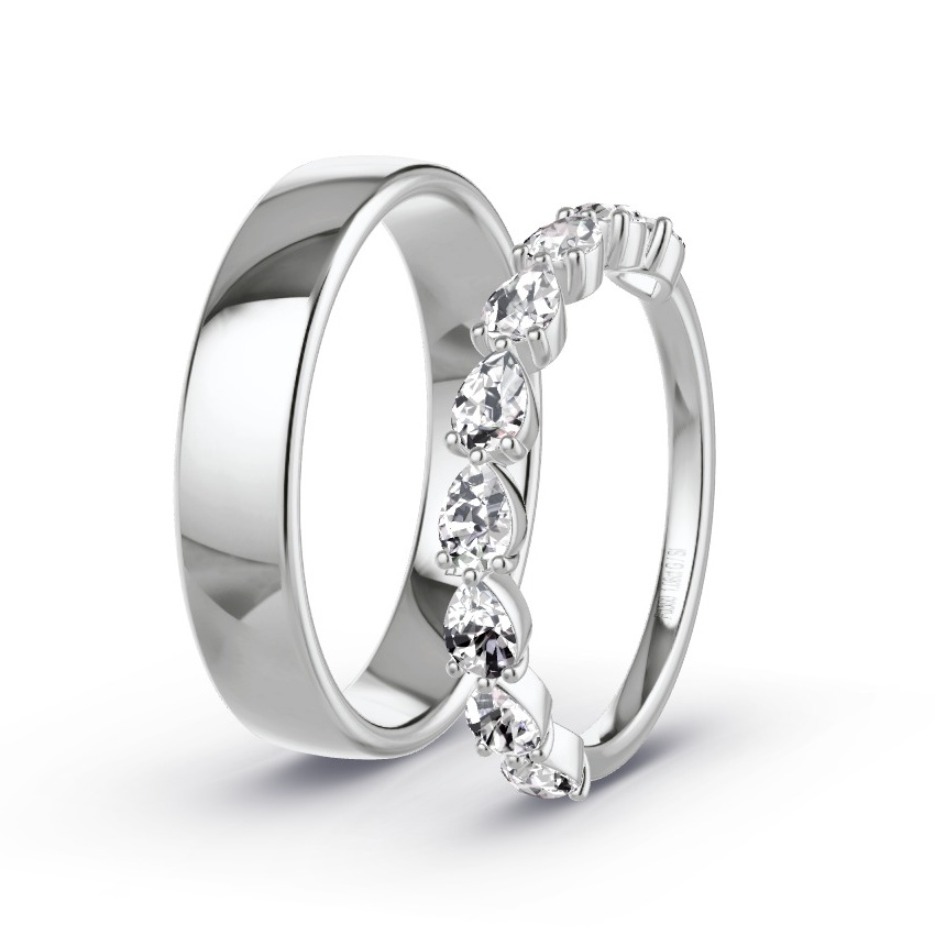 Obrączki ślubne Pallad - 1.08 ct Diamentem - Model N°1070 Obrączki ślubne Pallad - 1.08 ct Diamentem - Model N°1070