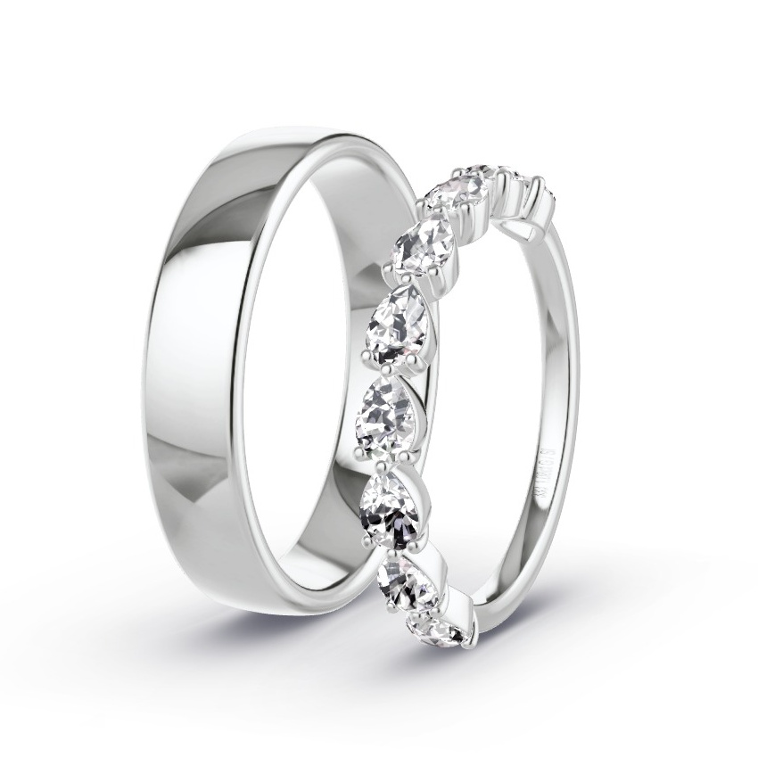 Obrączki ślubne Białe złoto - 1.08 ct Diamentem - Model N°1070 Obrączki ślubne Białe złoto - 1.08 ct Diamentem - Model N°1070