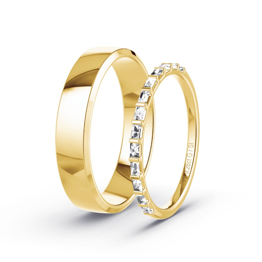 Obrączki ślubne Żółte złoto - 0.26 ct Diamentem - Model N°1071 Obrączki ślubne Żółte złoto - 0.26 ct Diamentem - Model N°1071