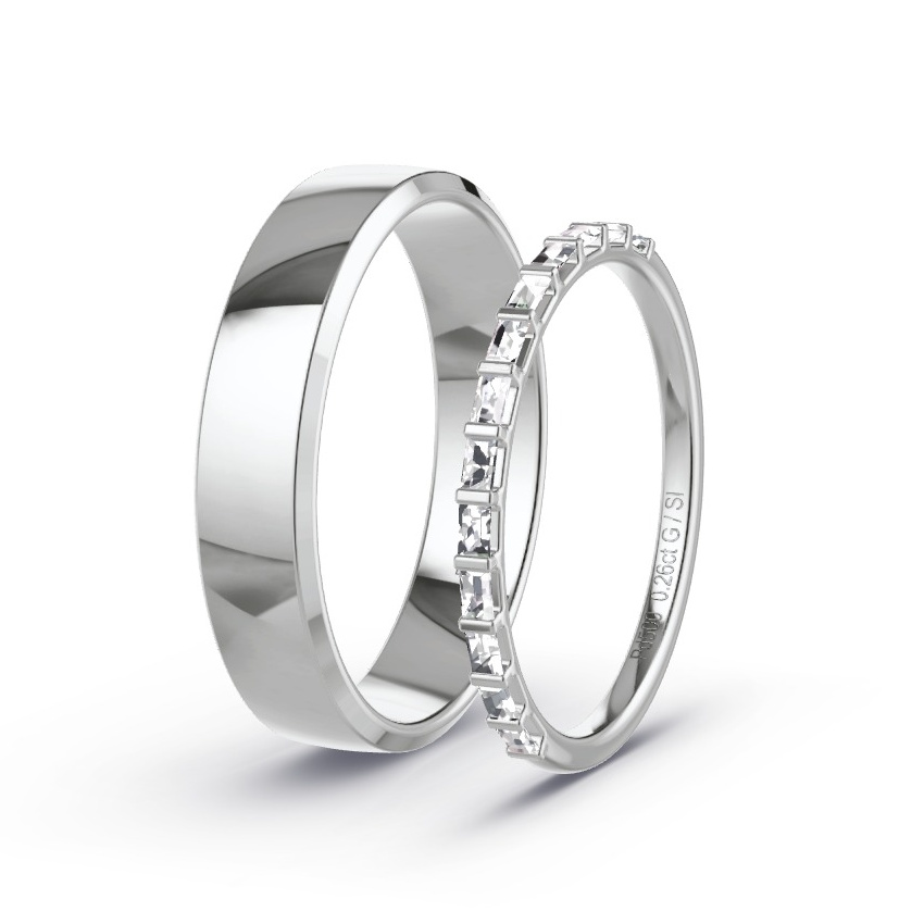 Obrączki ślubne Pallad - 0.26 ct Diamentem - Model N°1071 Obrączki ślubne Pallad - 0.26 ct Diamentem - Model N°1071