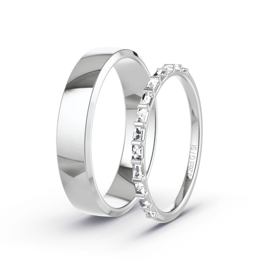 Obrączki ślubne Białe złoto - 0.26 ct Diamentem - Model N°1071 Obrączki ślubne Białe złoto - 0.26 ct Diamentem - Model N°1071
