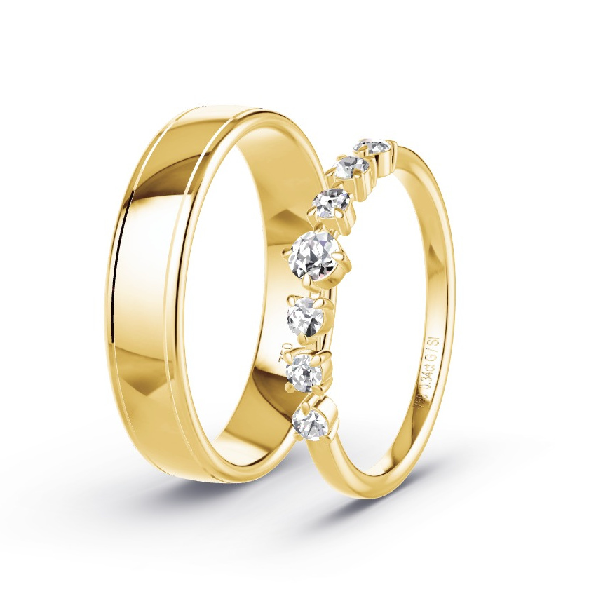 Obrączki ślubne Żółte złoto - 0.34 ct Diamentem - Model N°1072 Obrączki ślubne Żółte złoto - 0.34 ct Diamentem - Model N°1072