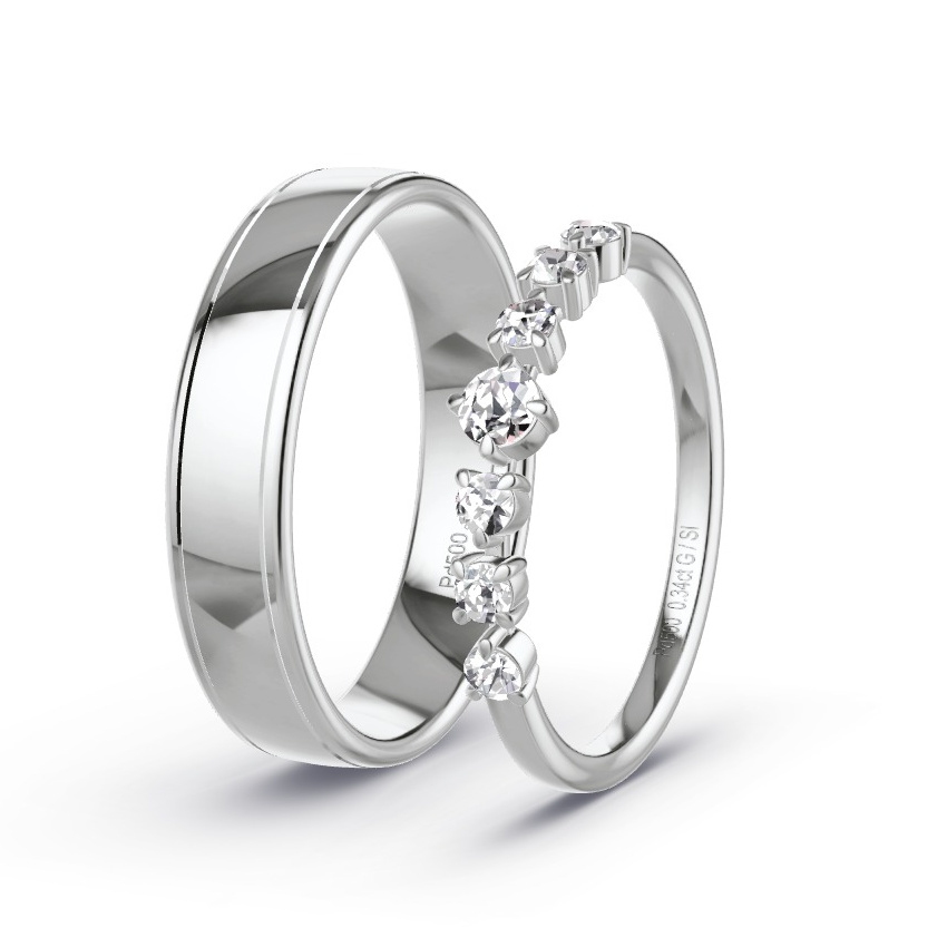 Obrączki ślubne Pallad - 0.34 ct Diamentem - Model N°1072 Obrączki ślubne Pallad - 0.34 ct Diamentem - Model N°1072