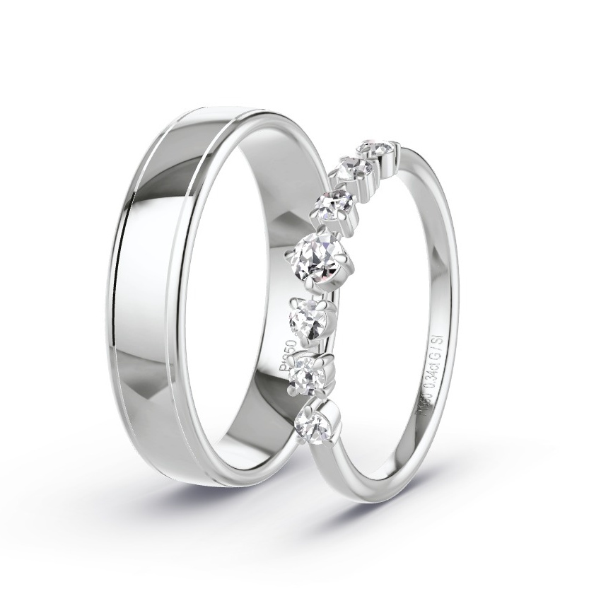Obrączki ślubne Platyna - 0.34 ct Diamentem - Model N°1072 Obrączki ślubne Platyna - 0.34 ct Diamentem - Model N°1072