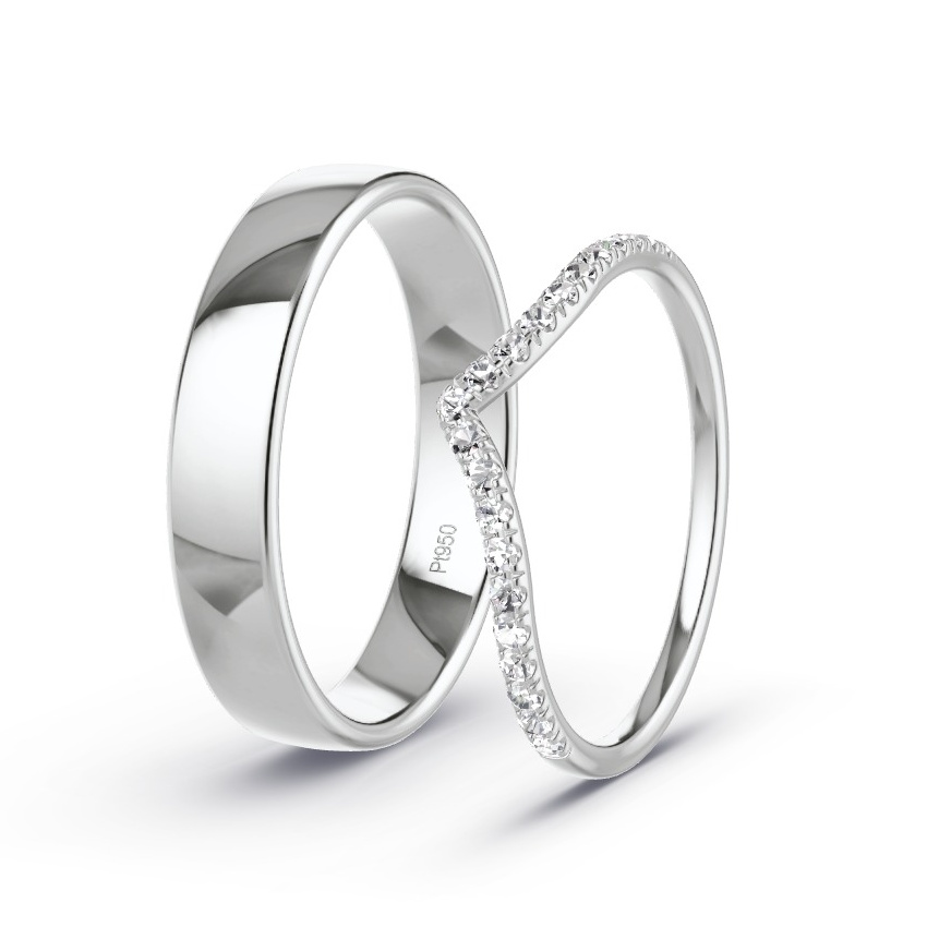 Obrączki ślubne Platyna - 0.21 ct Diamentem - Model N°1073 Obrączki ślubne Platyna - 0.21 ct Diamentem - Model N°1073