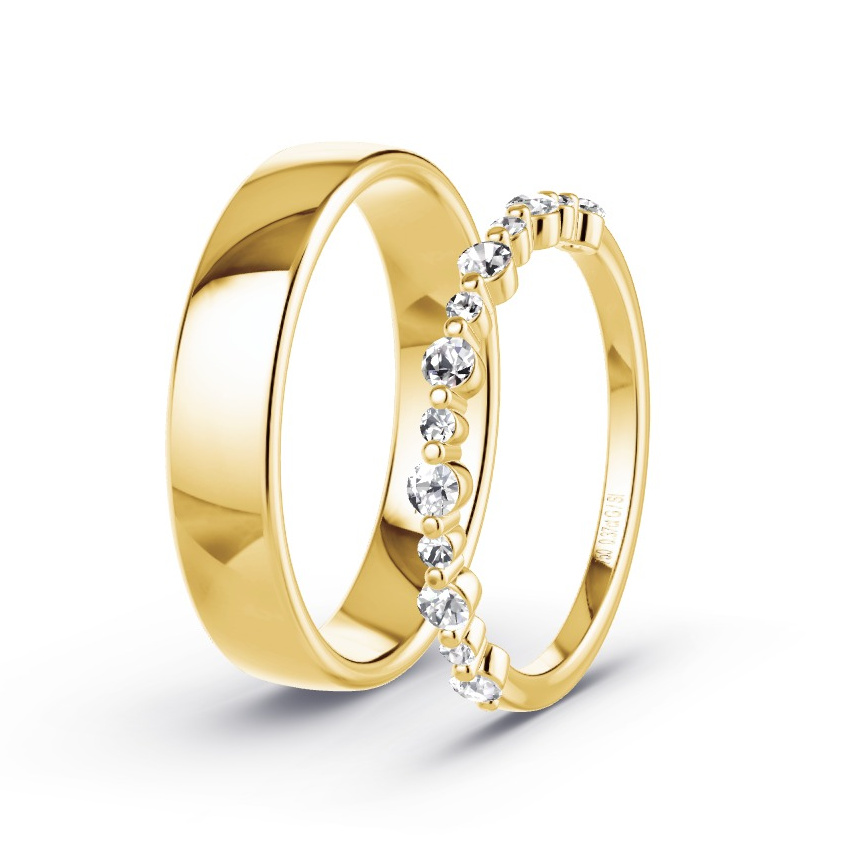 Obrączki ślubne Żółte złoto - 0.37 ct Diamentem - Model N°1076 Obrączki ślubne Żółte złoto - 0.37 ct Diamentem - Model N°1076