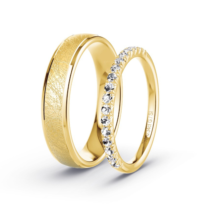 Obrączki ślubne Żółte złoto - 0.34 ct Diamentem - Model N°1078 Obrączki ślubne Żółte złoto - 0.34 ct Diamentem - Model N°1078