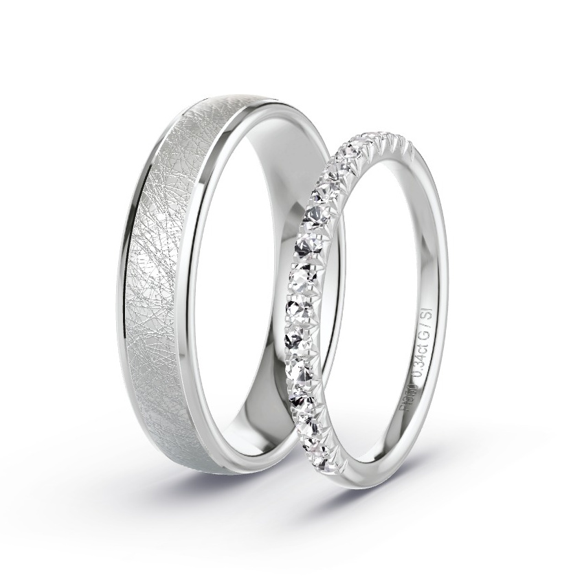 Obrączki ślubne Platyna - 0.34 ct Diamentem - Model N°1078 Obrączki ślubne Platyna - 0.34 ct Diamentem - Model N°1078