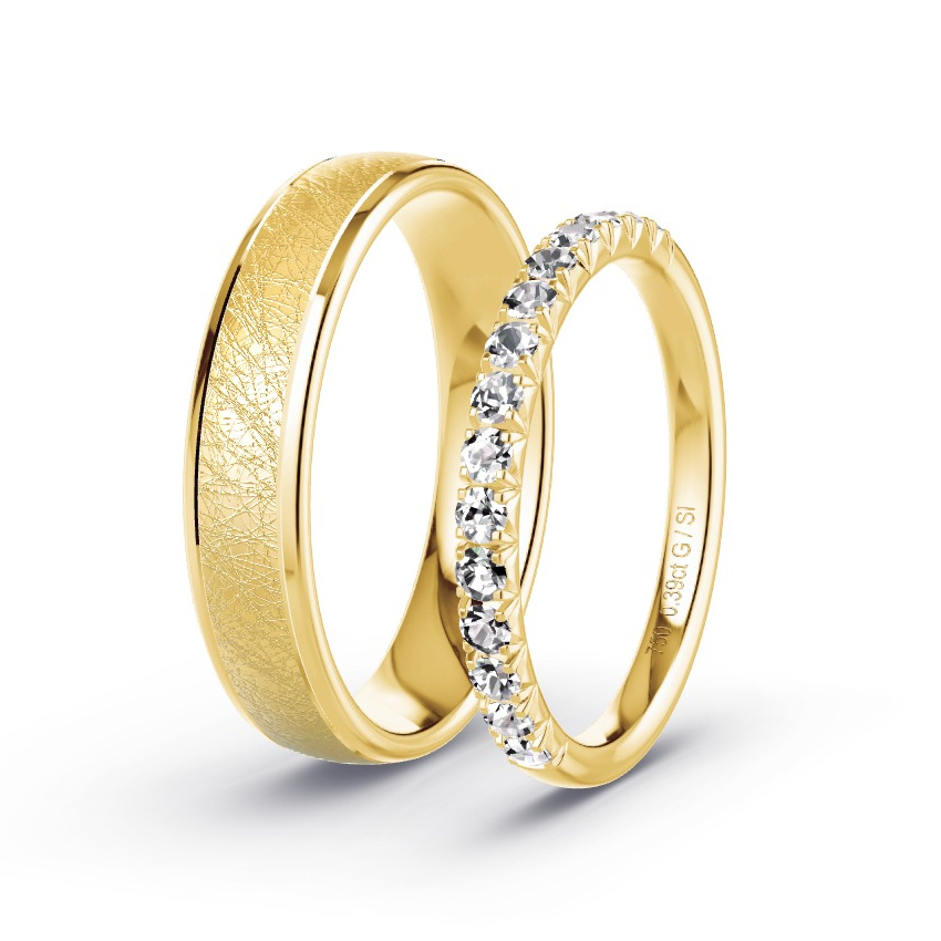 Obrączki ślubne Żółte złoto - 0.39 ct Diamentem - Model N°1079 Obrączki ślubne Żółte złoto - 0.39 ct Diamentem - Model N°1079