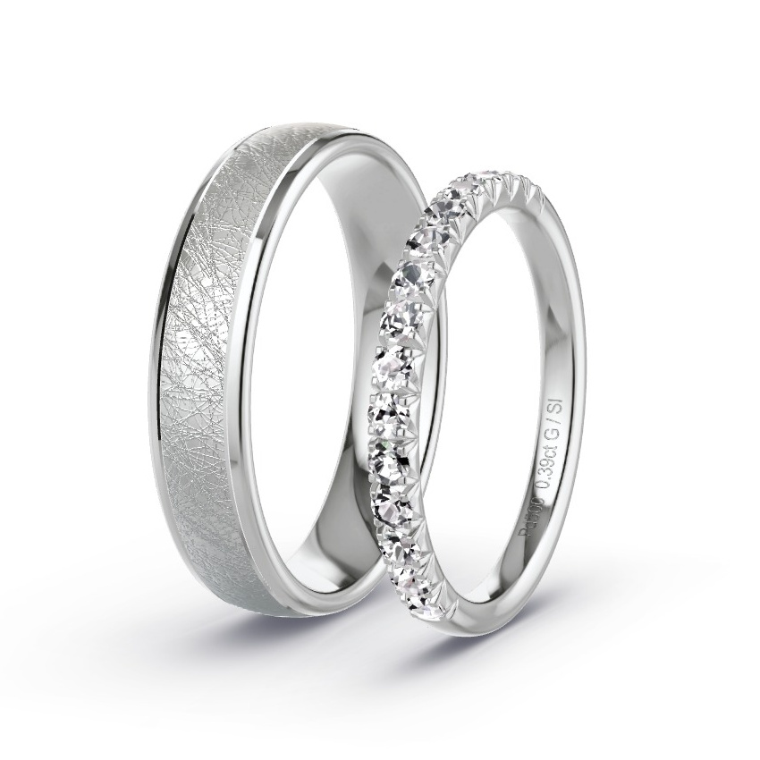 Obrączki ślubne Pallad - 0.39 ct Diamentem - Model N°1079 Obrączki ślubne Pallad - 0.39 ct Diamentem - Model N°1079