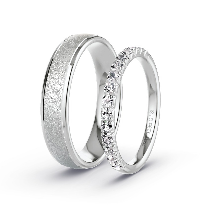 Obrączki ślubne Platyna - 0.39 ct Diamentem - Model N°1079 Obrączki ślubne Platyna - 0.39 ct Diamentem - Model N°1079