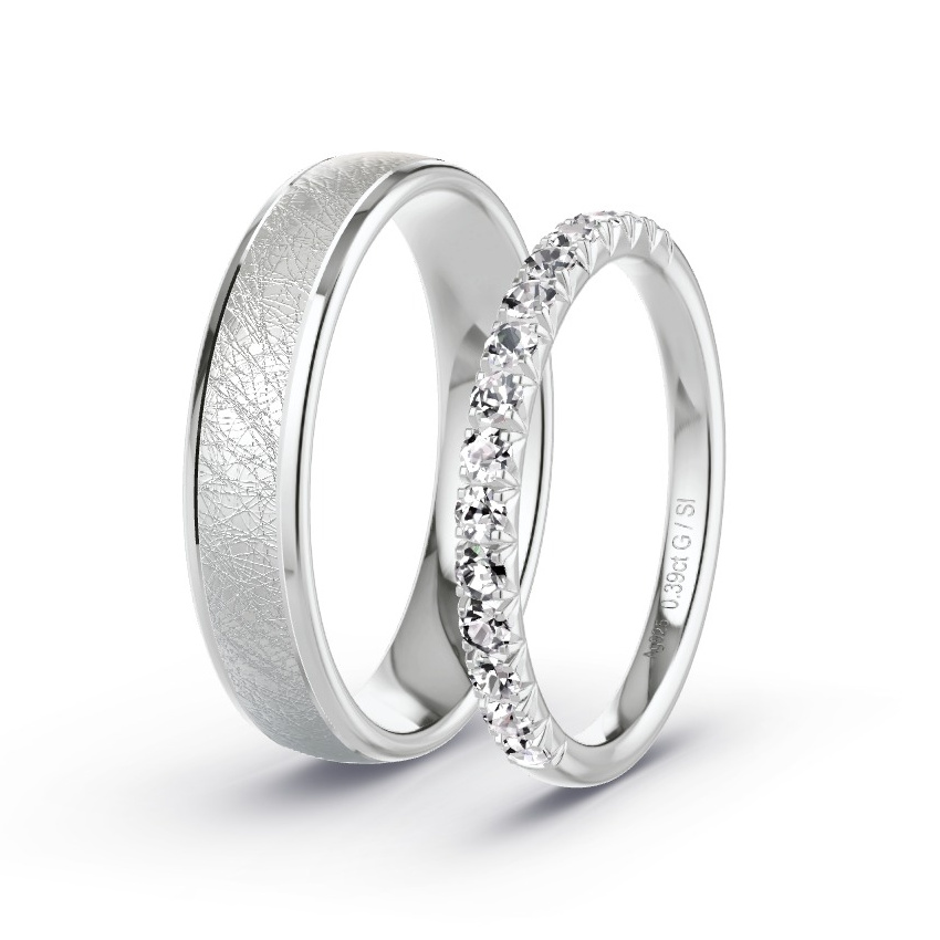 Obrączki ślubne Srebro - 0.39 ct Diamentem - Model N°1079 Obrączki ślubne Srebro - 0.39 ct Diamentem - Model N°1079