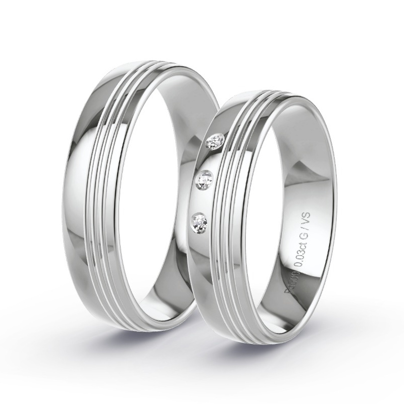 Obrączki ślubne Pallad - 0.03 ct diamentem - Model N°1101 Obrączki ślubne Pallad - 0.03 ct diamentem - Model N°1101