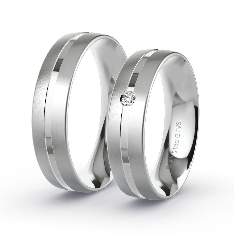 Obrączki ślubne Pallad - 0.03 ct diamentem - Model N°1103 Obrączki ślubne Pallad - 0.03 ct diamentem - Model N°1103