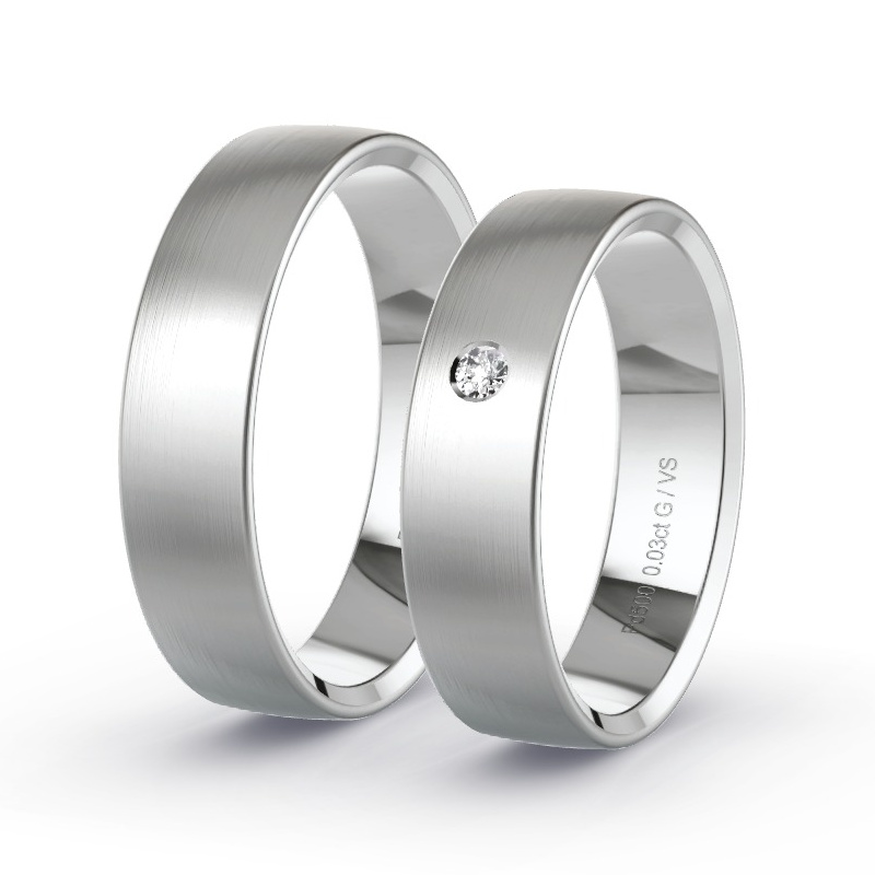 Obrączki ślubne Pallad - 0.03 ct diamentem - Model N°1104 Obrączki ślubne Pallad - 0.03 ct diamentem - Model N°1104