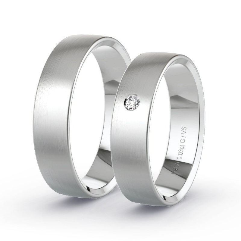 Obrączki ślubne Platyna - 0.03 ct diamentem - Model N°1104 Obrączki ślubne Platyna - 0.03 ct diamentem - Model N°1104