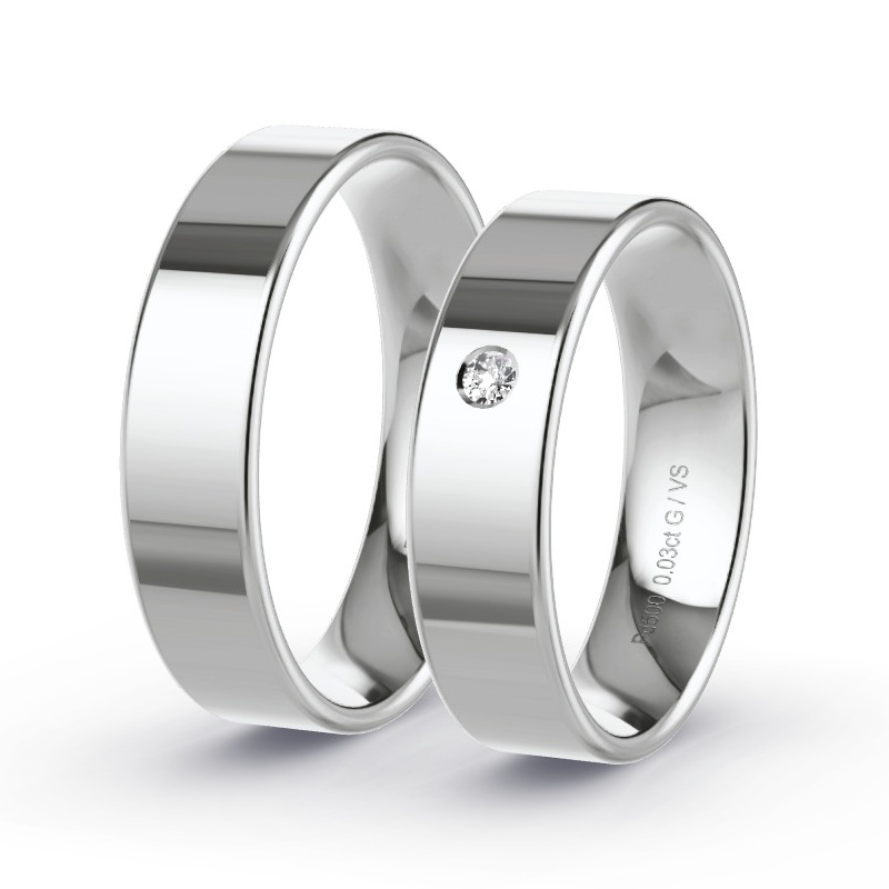 Obrączki ślubne Pallad - 0.03 ct diamentem - Model N°1105 Obrączki ślubne Pallad - 0.03 ct diamentem - Model N°1105