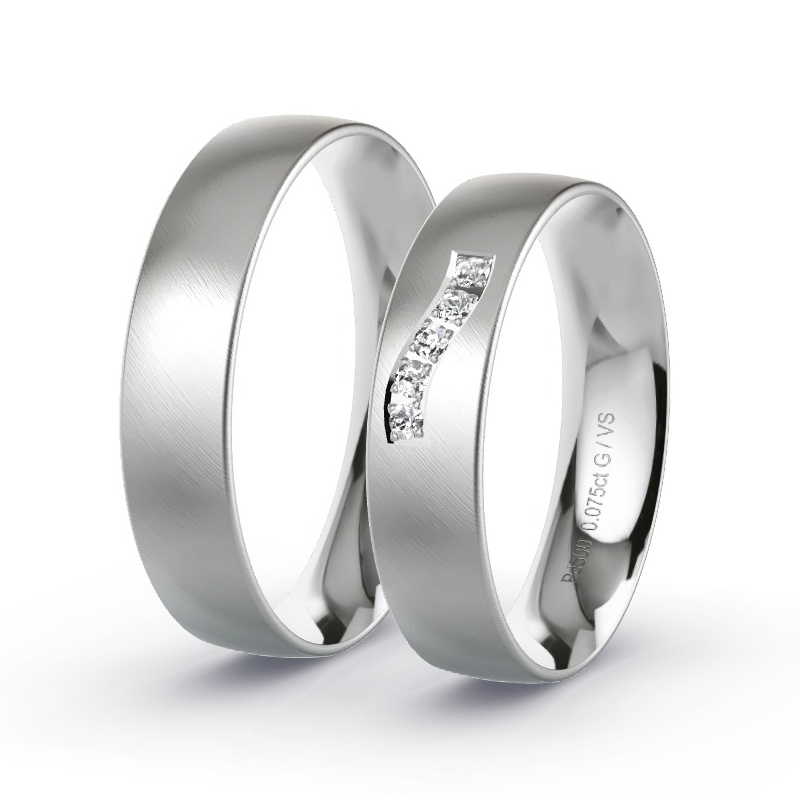 Obrączki ślubne Pallad - 0.075 ct diamentem - Model N°1106 Obrączki ślubne Pallad - 0.075 ct diamentem - Model N°1106