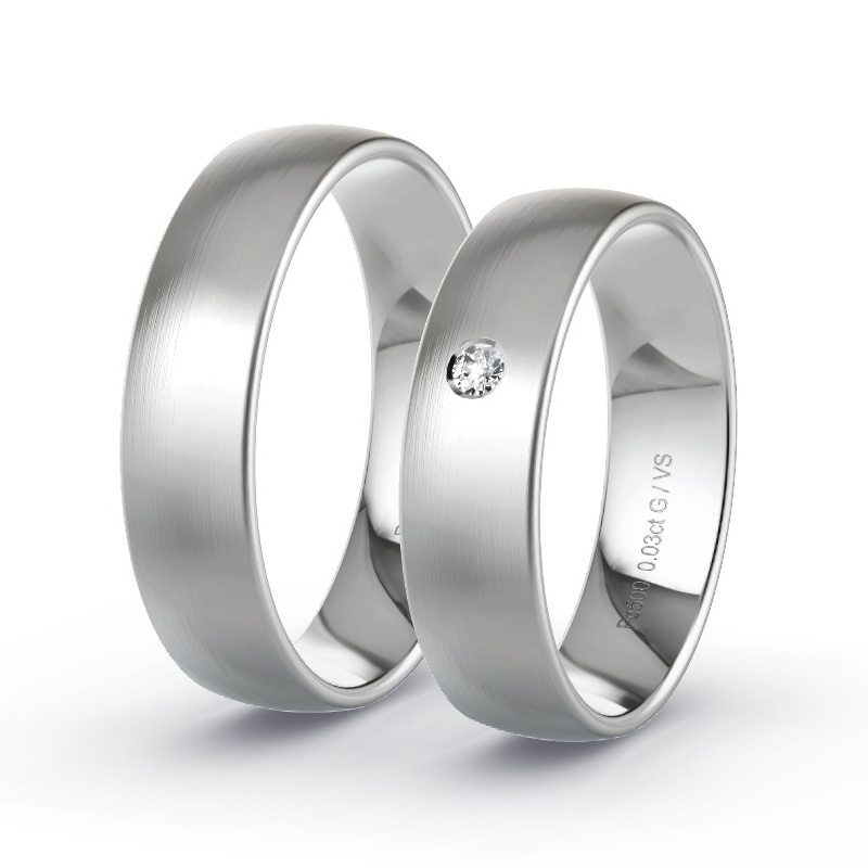 Obrączki ślubne Pallad - 0.03 ct diamentem - Model N°1108 Obrączki ślubne Pallad - 0.03 ct diamentem - Model N°1108