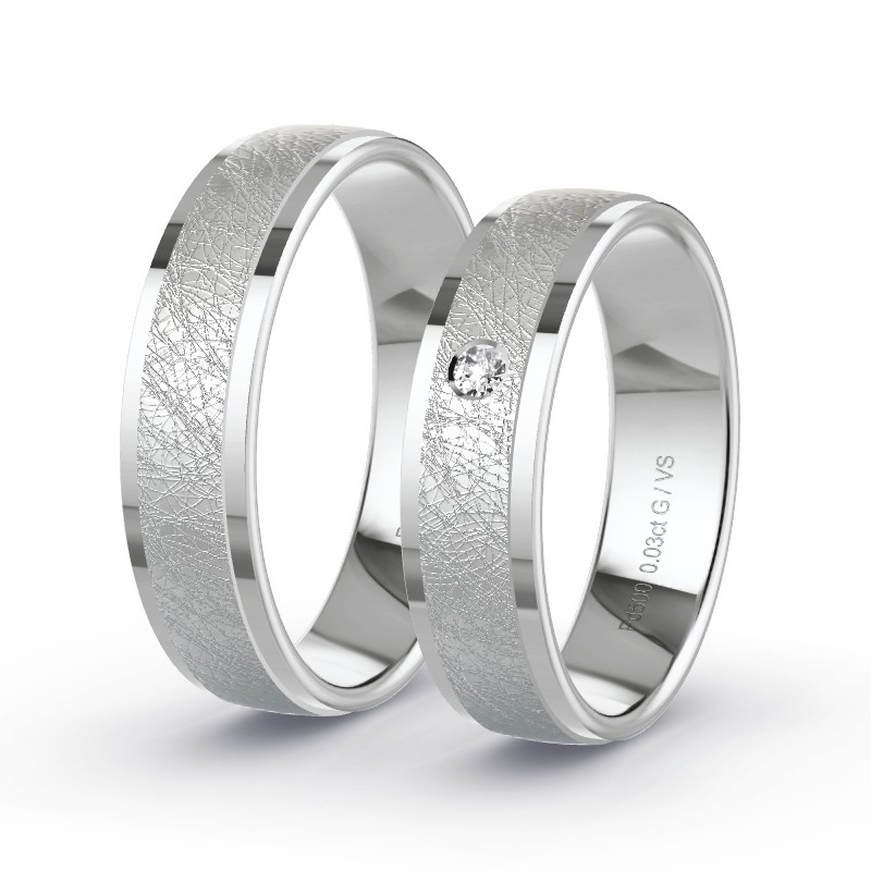 Obrączki ślubne Pallad - 0.03 ct diamentem - Model N°1111 Obrączki ślubne Pallad - 0.03 ct diamentem - Model N°1111