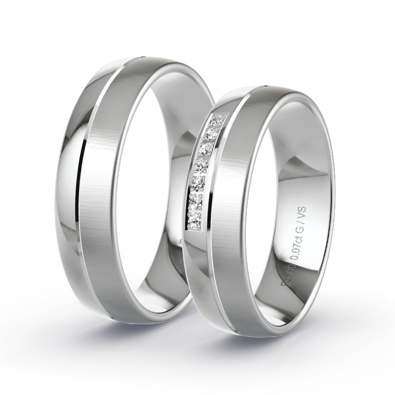 Obrączki ślubne Pallad - 0.07 ct diamentem - Model N°1202 Obrączki ślubne Pallad - 0.07 ct diamentem - Model N°1202
