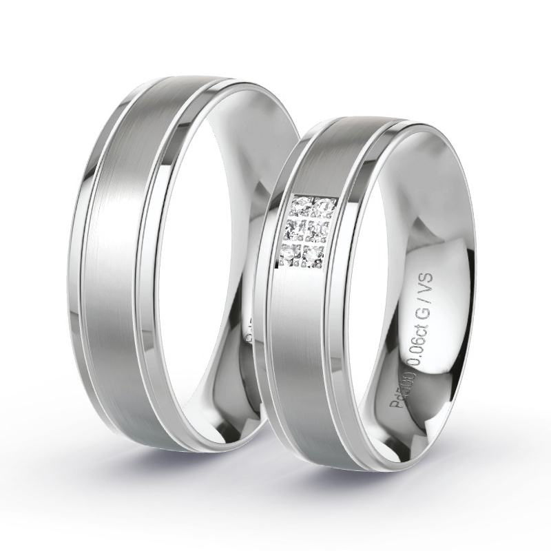 Obrączki ślubne Pallad - 0.06 ct diamentem - Model N°1205 Obrączki ślubne Pallad - 0.06 ct diamentem - Model N°1205
