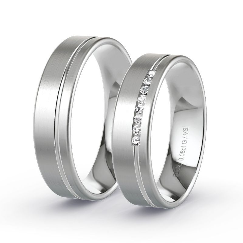 Obrączki ślubne Pallad - 0.08 ct diamentem - Model N°1207 Obrączki ślubne Pallad - 0.08 ct diamentem - Model N°1207