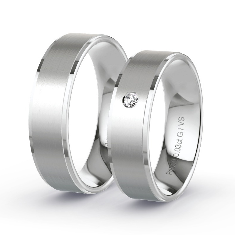 Obrączki ślubne Pallad - 0.03 ct diamentem - Model N°1210 Obrączki ślubne Pallad - 0.03 ct diamentem - Model N°1210